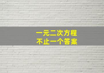 一元二次方程 不止一个答案